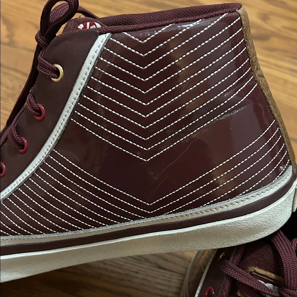 Pony Sneakers Men's 10.5 Burgundy Feed the Cat Mid High-Top Retro - Picture 12 of 12